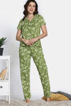 Zivame Nature Trails Knit Cotton Pyjama Set - Turtle Green — thumbnail 2